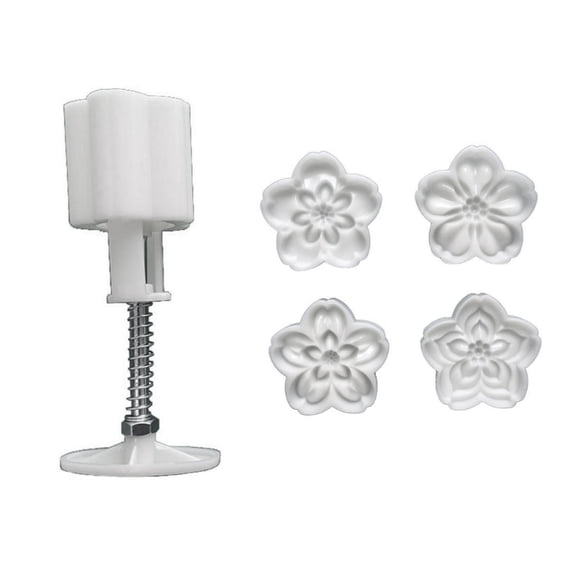 4Pcs Sakura Shaped Baking Molds ABS Plastic Hand Press Cake Cookie Chocolate Decorating Tools For Home Bakery Commercial Use