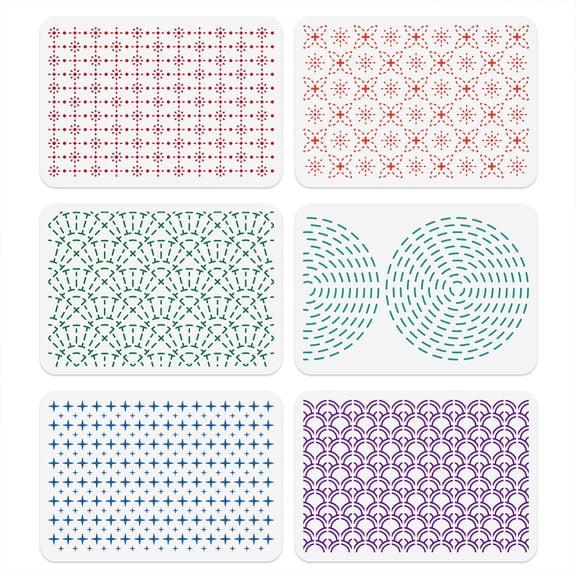 4Pcs Sashiko Stencils