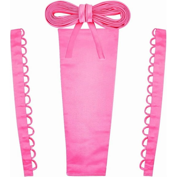 4Pcs Satin Corset Back Kit Pink Cloth Lace Up Panel Extender Zipper Replacement Adjustable Ribbon Ties Dress Corsets DIY