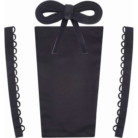 4Pcs Satin Corset Kit Women Wedding Dress Zipper Replacement Adjustable Corset Back Panel Lace-Up Satin Ribbon Ties for Formal Prom Dress Strap Wedding Gown Accessories Black Black DIY