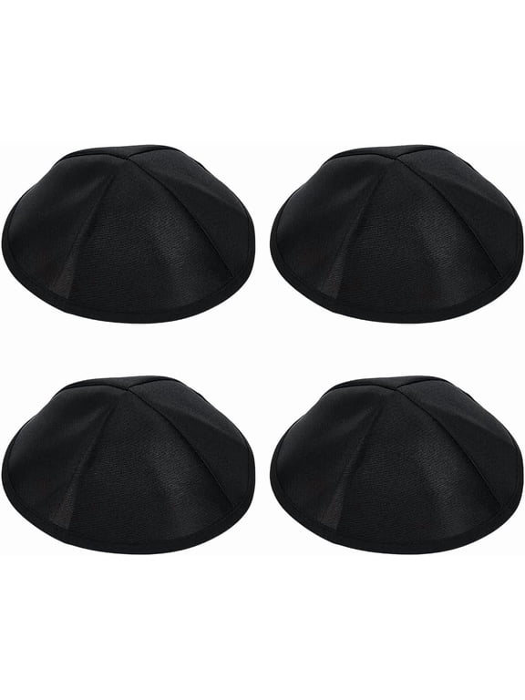 4Pcs Satin Kippah 6.3inch in Diameter Polyester Rosh Hashanah Yamaka Prayer Hat Creative Craft