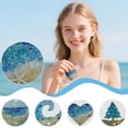 thumbnail image 1 of 4Pcs Sea Glass Suncatchers - Christmas Tree Beach Ornament - Beach Lover Holiday Gift - Hanging Ornament On Acrylic Circle Sea Glass Pieces Light Catcher for Beach Themed Home Interiors, 1 of 8