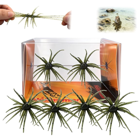 4Pcs Sea Urchin Soft Bait, Realistic Fuzzy Dice Fishing Lure,Floating TPR Swimbait with Reflective Stars, Plastic Baits for Bass Fishing,Drop Shot,Wacky Rig/Neko Rig & Finesse,Slow Sinking
