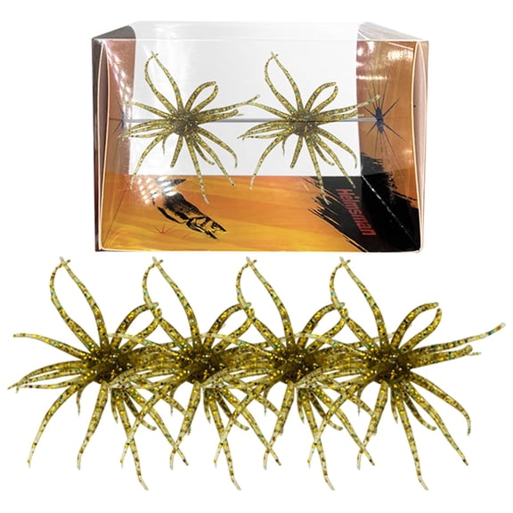 4Pcs Sea Urchin Soft Bait, Realistic Fuzzy Dice Fishing Lure, Floating TPR Swimbait with Reflective Stars, Plastic Baits for Bass Fishing,Drop Shot,Wacky Rig/Neko Rig & Finesse,Slow Sinking