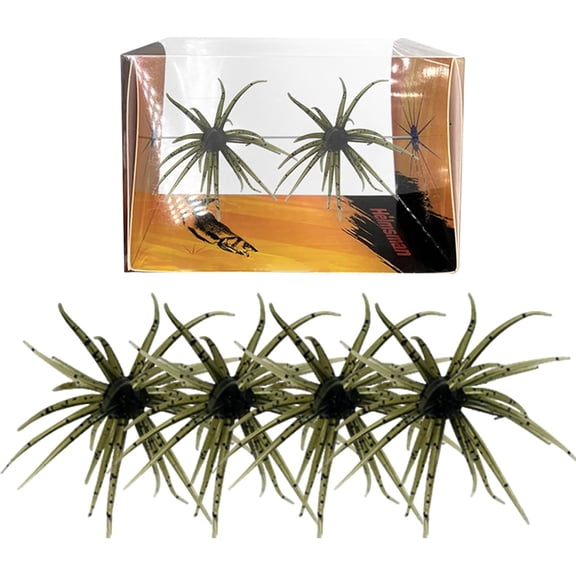 4Pcs Sea Urchin Soft Bait, Realistic Fuzzy Dice Fishing Lure, Floating TPR Swimbait with Reflective Stars, Baits for Bass Fishing, Drop Shot, Wacky Rig/Neko Rig & Finesse, Slow Sinking