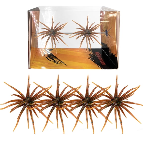 4Pcs Sea Urchin Soft Bait, Realistic Fuzzy Dice Fishing Lure, Floating TPR Swimbait with Reflective Stars, Plastic Baits for Bass Fishing,Drop Shot,Wacky Rig/Neko Rig & Finesse,Slow Sinking