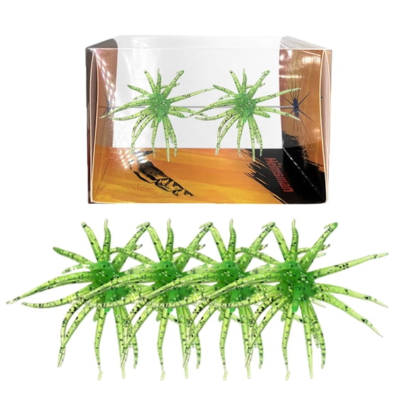 4Pcs Sea Urchin Soft Bait, Realistic Fuzzy Dice Fishing Lure, Floating TPR Swimbait with Reflective Stars, Plastic Baits for Bass Fishing,Drop Shot,Wacky Rig/Neko Rig & Finesse,Slow Sinking