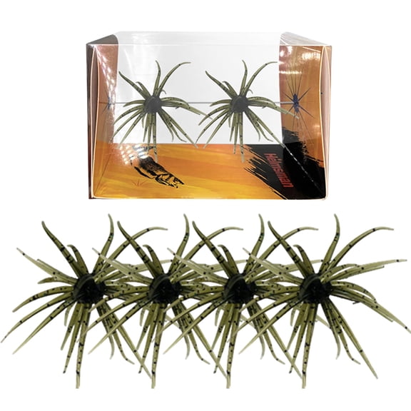 4Pcs Sea Urchin Soft Bait, Realistic Fuzzy Dice Fishing Lure, Floating TPR Swimbait with Reflective Stars, Plastic Baits for Bass Fishing,Drop Shot,Wacky Rig/Neko Rig & Finesse,Slow Sinking