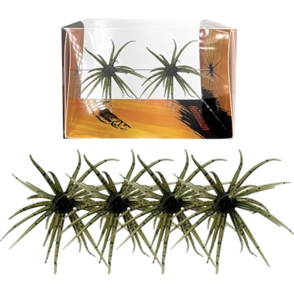 4Pcs Sea Urchin Soft Bait, Realistic Fuzzy Dice Fishing Lure, Floating TPR Swimbait with Reflective Stars, Plastic Baits for Bass Fishing,Drop Shot,Wacky Rig/Neko Rig & Finesse,Slow Sinking
