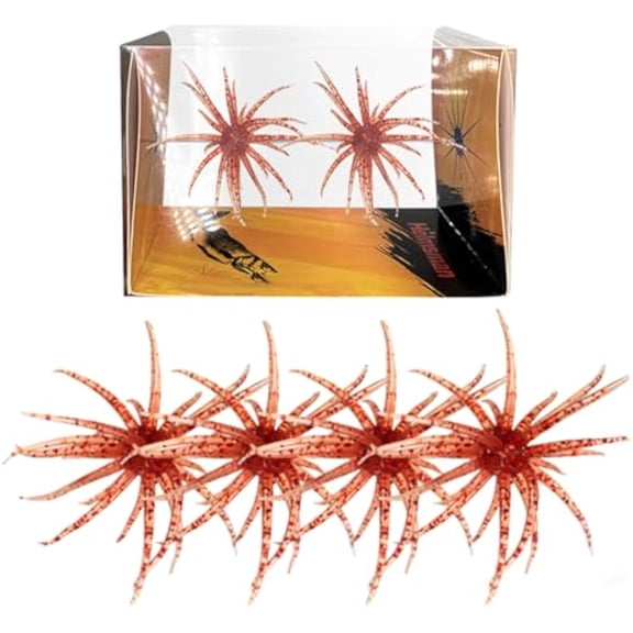 4Pcs Sea Urchin Soft Bait, Realistic Fuzzy Dice Fishing Lure, Floating TPR Swimbait with Reflective Stars, Plastic Baits for Bass Fishing,Drop Shot,Wacky Rig/Neko Rig & Finesse,Slow Sinking