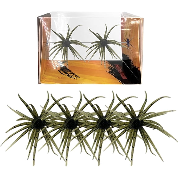 4Pcs Sea Urchin Soft Bait, Realistic Fuzzy Dice Fishing Lure, Floating TPR Swimbait with Reflective Stars, Plastic Baits for Bass Fishing,Drop Shot,Wacky Rig/Neko Rig & Finesse,Slow Sinking