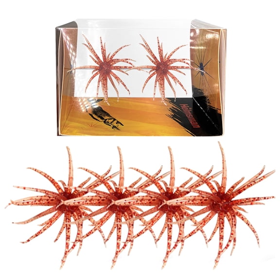4Pcs Sea Urchin Soft Bait, Realistic Fuzzy Dice Fishing Lure, Floating TPR Swimbait with Reflective Stars, Plastic Baits for Bass Fishing,Drop Shot,Wacky Rig/Neko Rig & Finesse,Slow Sinking