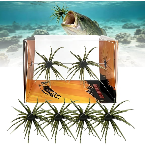4Pcs Sea Urchin Soft Lure,Super Durable Tentacle Creature Lure,Japanese Style Soft Plastic Baits Senko Worms for Bass Fishing for Drop Shot, Wacky Rig/Neko Rig and Finesse,Slow Sinking