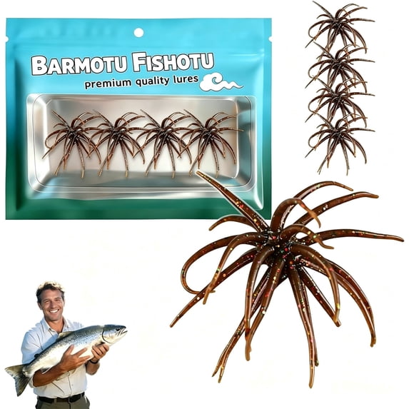 4PCS Sea urchin Bait, Floating TPR Swimbait with Reflective Stars, Sea Urchin Style Soft Plastic Baits, Slow Sinking