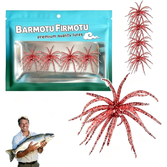 4PCS Sea urchin Bait, Floating TPR Swimbait with Reflective Stars, Sea Urchin Style Soft Plastic Baits, Slow Sinking