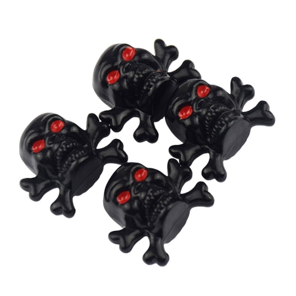 4Pcs Seal Covers Tire Accessory Car Wheel Tire Valves Caps Skull Styles Caps Car Tyre Air Pressure Caps