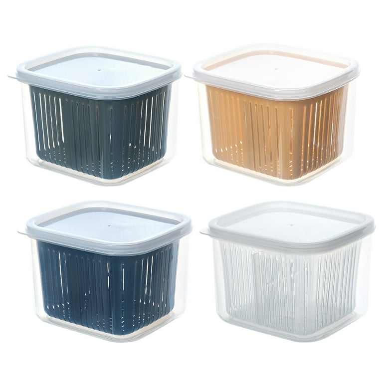 4pcs Sealed Food Crispers Chopped Green Onion Storage Boxes for Refrigerater, Size: 12.8x11.5cm