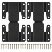 4Pcs Sectional Sofa Connector, Interlocking Metal Sectional Couch Connectors, Sofa Connector Bracket with Screws for Sectional Couch, Loveseat, Recliner, or Chair Black