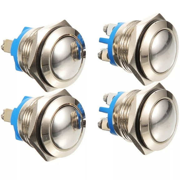 4Pcs Self-Recovery Metal Doorbell Bell Power Push Button Switch Screw