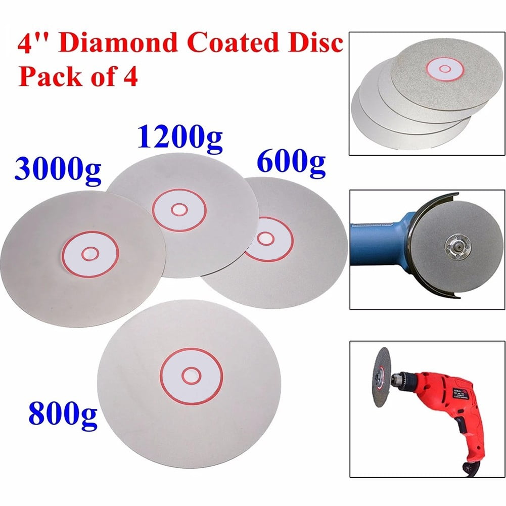 4Pcs/Set 100Mm Diamond Cutting Disc Polishing Grinding 600 800 1200 3000 Grit Lap Grinding Wheel Polishing Disc Power Tool