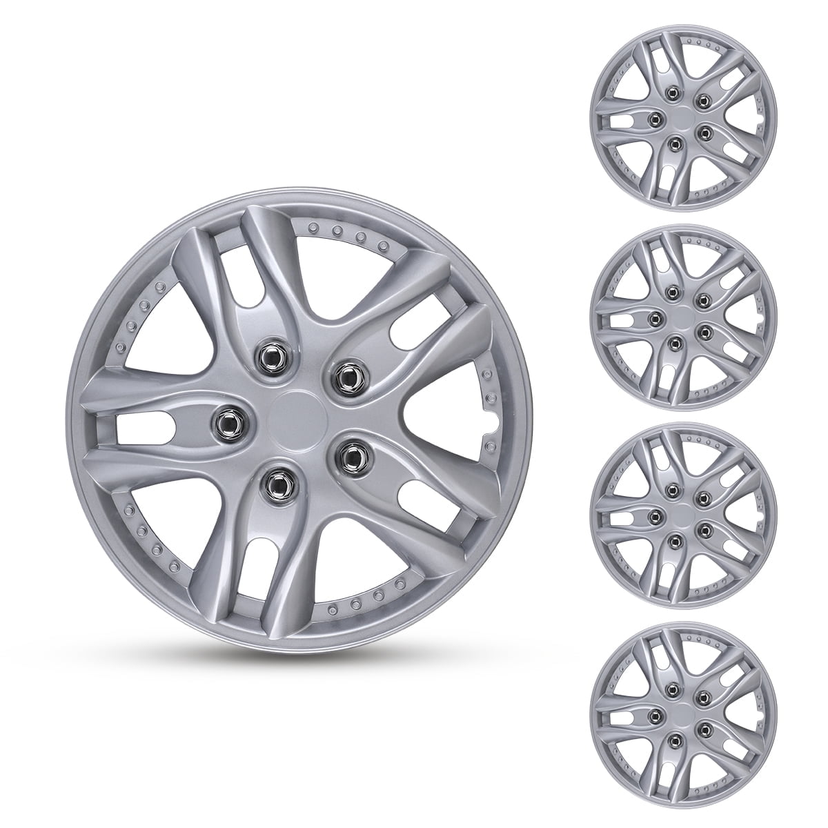 4Pcs Set 12" Universal Wheel Covers Hubcaps,Wheel Rim Cover Replacement,Snap on Car Truck SUV,PP Material,Lacquer