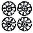 thumbnail image 1 of 4Pcs Set 13" Universal Wheel Rim Cover Hubcaps Compatible With Steel Wheels Snap On Installation Fit R15 Tire-Silver Lacquer & Black Lacquer, 1 of 8