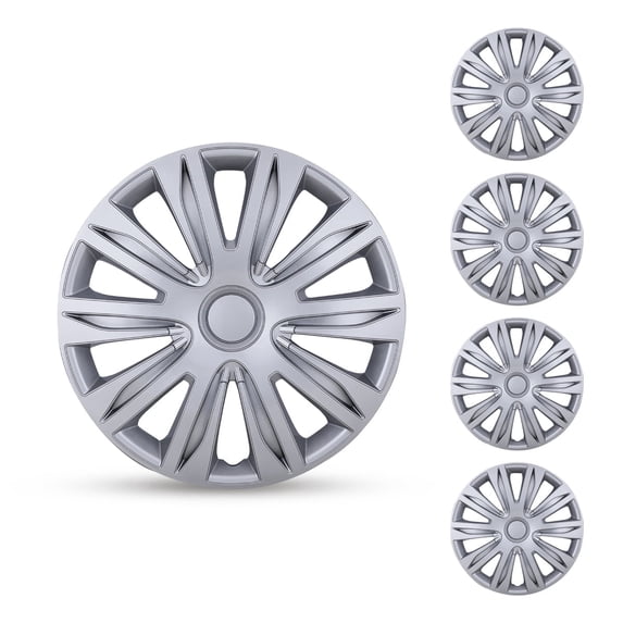 4Pcs Set 13 inch Universal Hubcaps,Wheel Covers Fit R13 Tire & Steel Rim,Snap on Car Truck SUV,ABS+PC Material,Lacquer