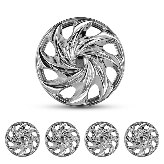 4Pcs Set 14 inch Universal Hubcap Wheel Cover Replacement,Wheel Rim Cover Exterior Accessories,Snap on Car Truck SUV,ABS Material,Chrome