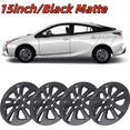 4Pcs/Set 15" Hubcaps Wheel Rims Cover For 2016-2022 TOYOTA PRIUS;2017-2022 TOYOTA PRIUS PRIME;2020-2024 TOYOTA COROLLA HYBRID Compatible With Alloy Wheels Snap On(15-Inch,BLACK MATTE)