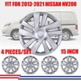 thumbnail image 1 of 4 Pack 15" Hubcaps Wheel Rims Cover for 2013-2021 Nissan Nv200 Compatible with Steel Wheels Snap on Installation PP Material,Lacquer, 1 of 10