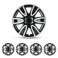 thumbnail image 1 of 4Pcs Set 15" Universal Wheel Rims Cover Hubcaps,Snap on Car Truck SUV,ABS+PC,Silver Lacquer & Black Lacquer, 1 of 7