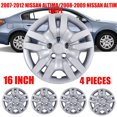 thumbnail image 1 of 4Pcs/Set 16" Hubcaps Wheel Rims Cover for 2007-2012 Nissan Altima/2008-2009 Nissan Altima Coupe Compatible with Steel Wheels Bolt on Installation(16-inch,Lacquer), 1 of 7