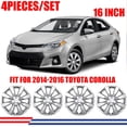 thumbnail image 1 of 4Pcs/Set 16" Hubcaps Wheel Rims Cover Fit for 2014-2016 Toyota Corolla Compatible with Steel Wheels Snap on Installation ABS+PC Material(16-inch,Chrome), 1 of 9
