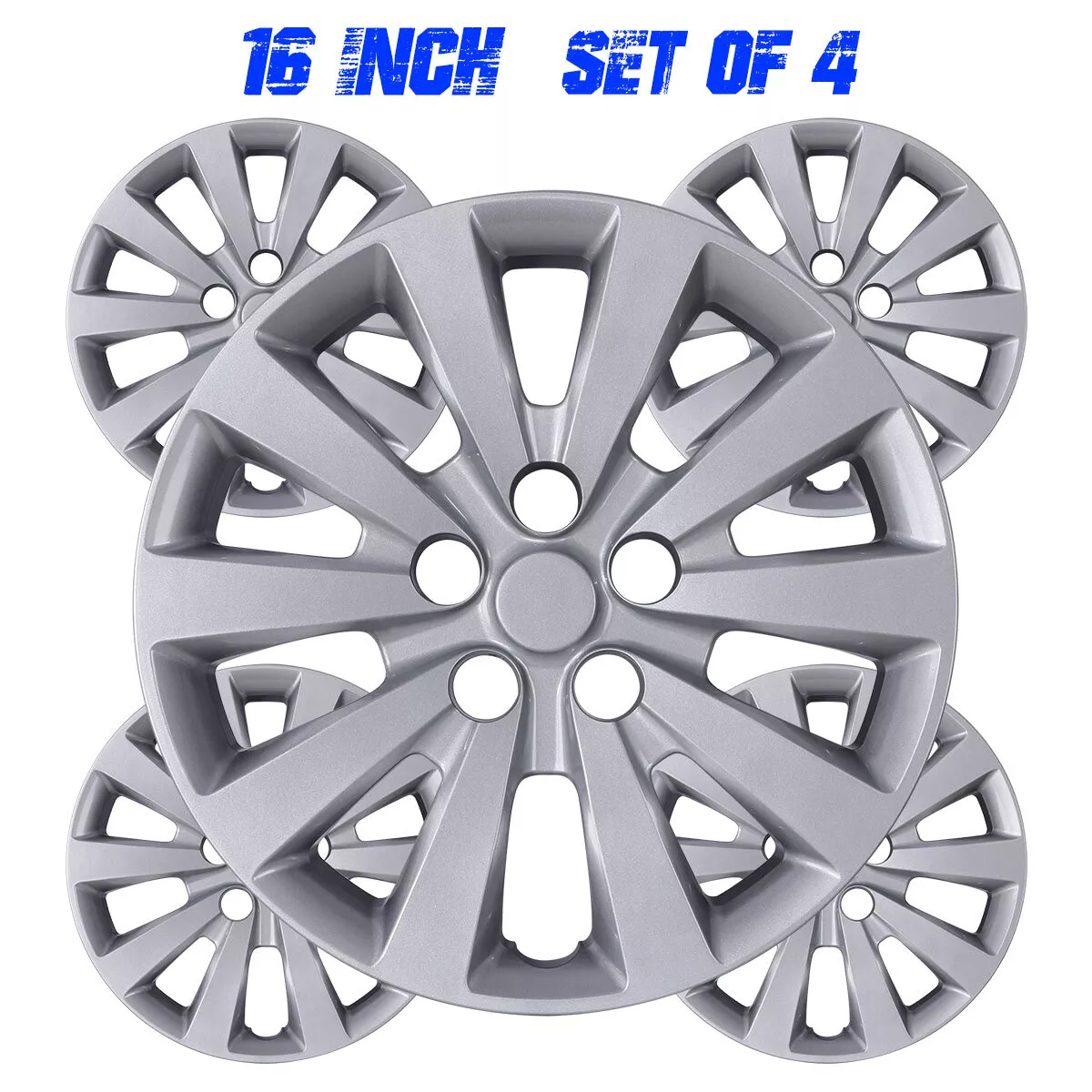 4 Pack 16" Hubcaps Wheel Rims Cover for 2013-2019 Nissan Sentra,2011-2017 Nissan Leaf Compatible with Steel Wheels Snap on Installation PP Material,Lacquer)