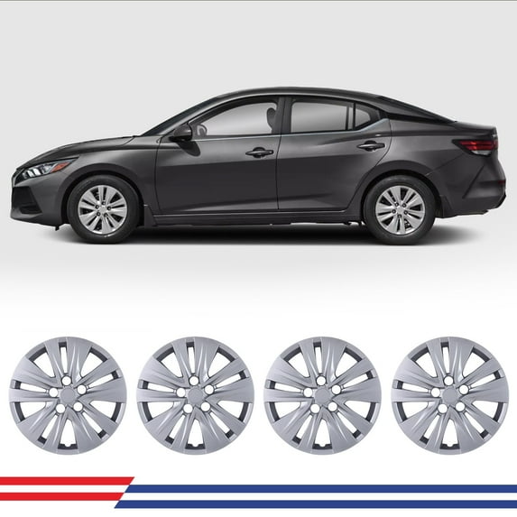4Pcs/Set 16" Hubcaps Wheel Rims Cover Fit for 2020-2025 NISSAN SENTRA Compatible With Steel Wheels Snap On Installation ABS+PC Material(16-Inch,LACQUER)