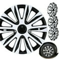 thumbnail image 1 of 4Pcs/Set 17" Hubcaps Wheel Rims Cover Compatible with Steel Wheels Snap on Installation Fit R17 Tire&Steel Rim ABS+PC Material(17 Inch,White Lacquer & Black Lacquer,Set of 4), 1 of 11
