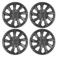 thumbnail image 1 of 4Pcs Set 17" Universal Wheel Rim Cover Hubcaps Compatible with Steel Wheels Snap on Installation Fit R17 Tire-Black Matte, 1 of 8