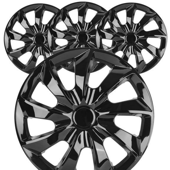 4pcs/Set 17" Wheel Rims Cover Hubcaps Snap on Car Truck SUV Set of 4 ABS Material Fit R17 Tire & Steel Rim(17-inch,Black Lacquer)