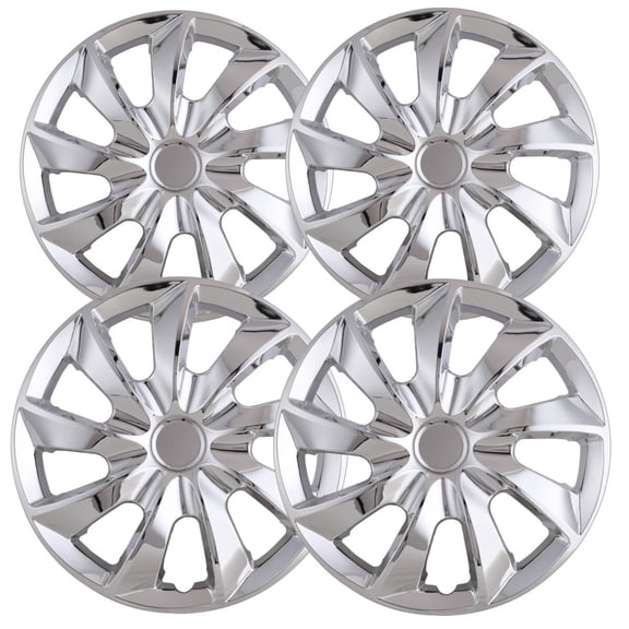 4pcs/Set 17" Wheel Rims Cover Hubcaps Snap on Car Truck SUV Set of 4 ABS Material Fit R17 Tire & Steel Rim(17-inch,Chrome)
