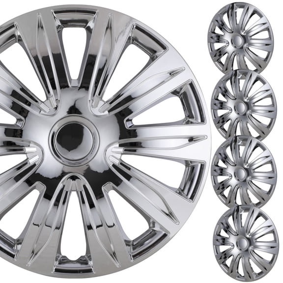 4pcs/Set 17" Wheel Rims Cover Hubcaps Snap on Car Truck SUV Set of 4 ABS Material Fit R17 Tire & Steel Rim(17-inch,Chrome)