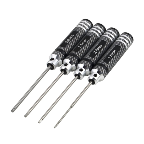 4Pcs/Set Allen Hex Screwdrivers H1.5mm/2.0mm/2.5mm/3.0mm Hexagon Screwdriver for Model Aircraft DIY Hand Tools