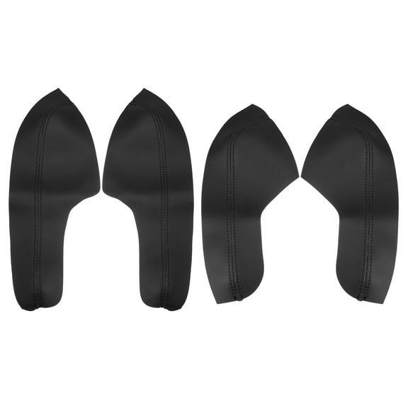 Unique Bargains 4Pcs/Set Auto Microfiber Leather Armrest Cover for Honda Civic 10th Gen 2016 2017 2018 2019 2020 Black with Black Line