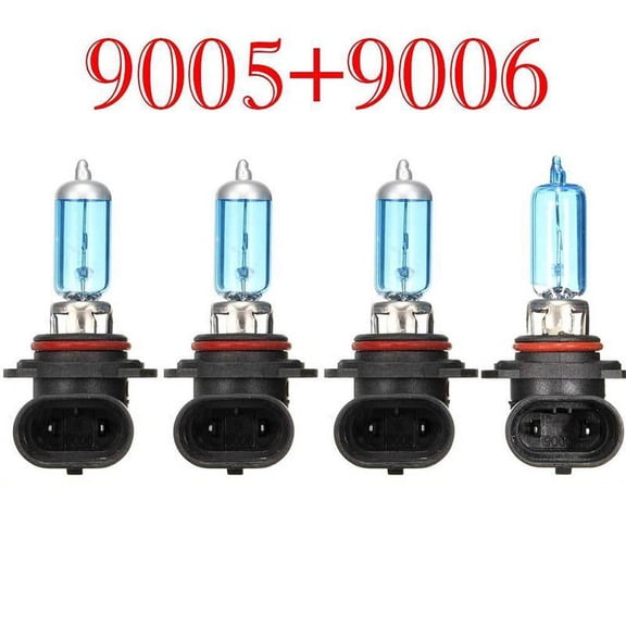 4Pcs Set Car Headlight 9006 HB4 9005 HB3 100W White Halogen Light 5000K Bulb