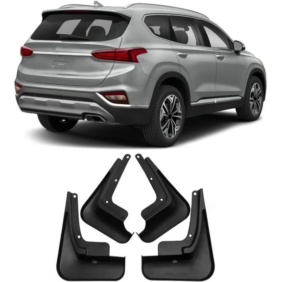 4Pcs/Set Car SUV Mud Flaps Splash Guards Fender Mudguard for Hyundai Santa Fe 2019 2020 2021 2022 2023, (Not Fit for XL Models)