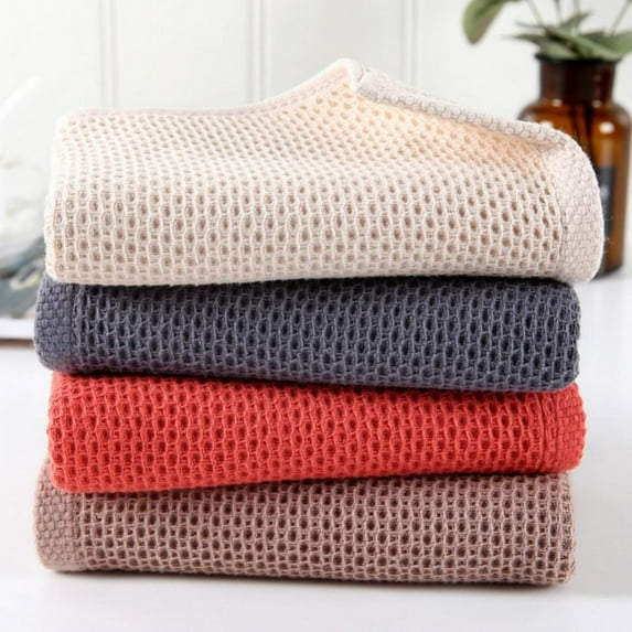 4Pcs/Set Cotton Waffle Weave Hand Towels, Super Water Absorbent for Bathroom Sport 35 x 75CM