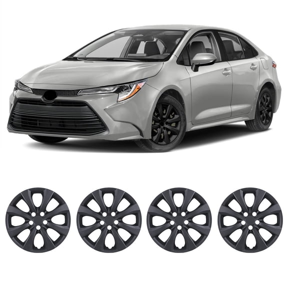 4Pcs/Set Cover Hubcaps ,16 inch Hubcaps Wheel Rims Cover for 2020/2023-2025 TOYOTA COROLLA/COROLLA HYBRID Compatible with Steel Wheels and Snap on Installation(Matte Black Painted)