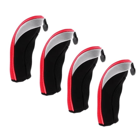 4Pcs/Set Golf Club Head Cover Hybrid Headcovers Neoprene Mesh 3 4 5 6 7 X Tags Complete with Interchangeable Number Tag -7 Colors