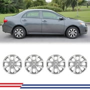 4Pcs Set Hubcap for 2009-2019 Toyota Corolla,15" Wheel Rim Cover Replacement,Compatible with Steel Wheels,Snap on Installation,ABS+PC Material,Chrome