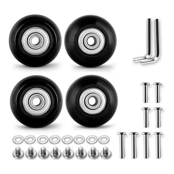 4Pcs Set Luggage Replacement Wheels 50mm with 6mm(0.24In) Bearings Repair Kits ABEC 608Zz for Suitcase and Inline Skate