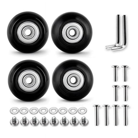 4Pcs Set Luggage Replacement Wheels 50mm with 6mm(0.24In) Bearings Repair Kits ABEC 608Zz for Suitcase and Inline Skate